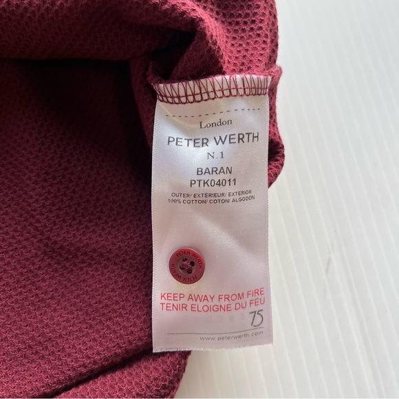 Peter Werth London Polo Collared Pullover Short Sleeve Shirt Maroon Large - Picture 10 of 11